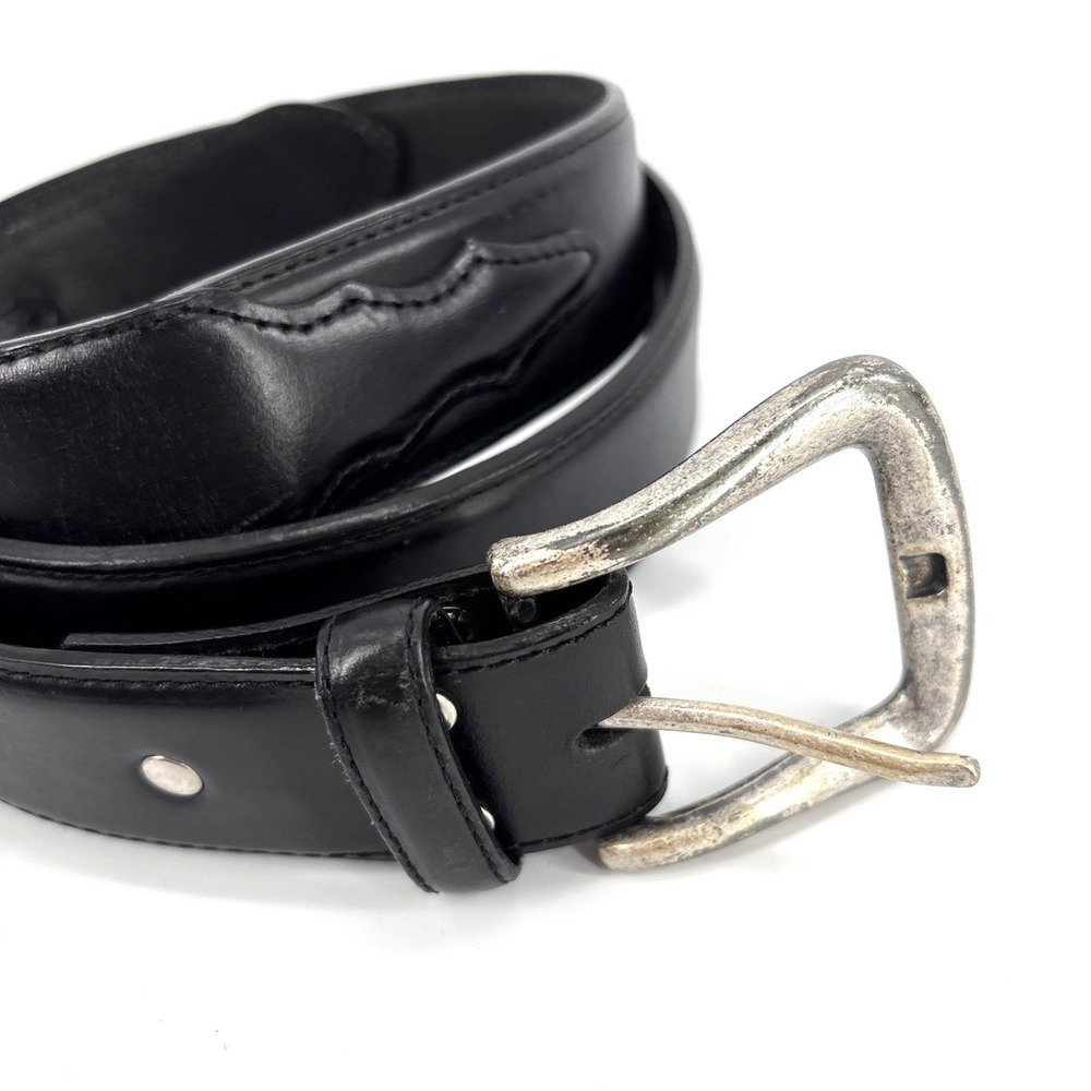 Nocona Leather Belt Men's 46 Black Point Billet N2450401 Western Cowboy